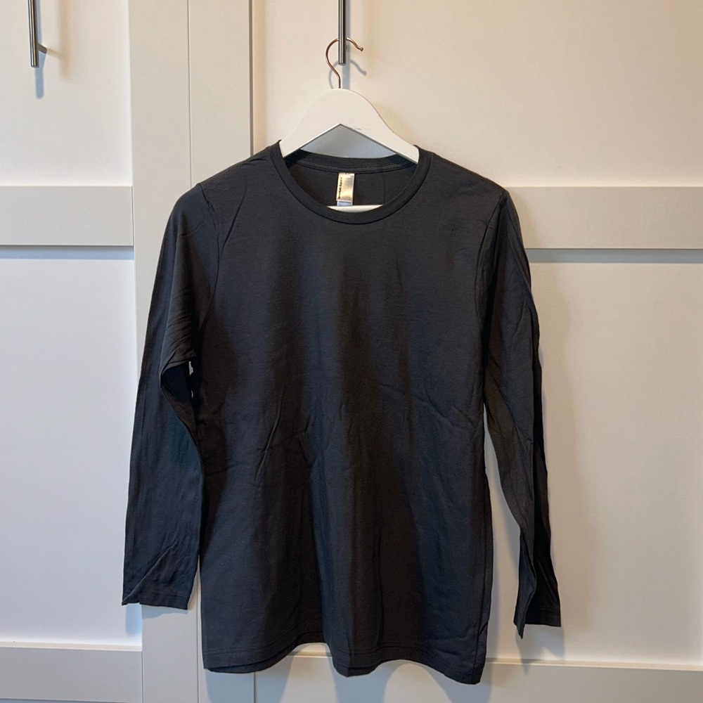 American Apparel Charcoal Womens Long Sleeve Tee